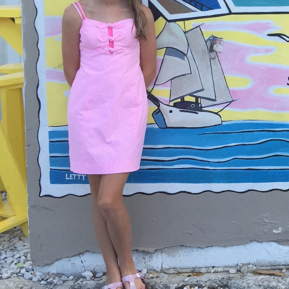 Lilly Pulitzer pink gingham dress. Size 00